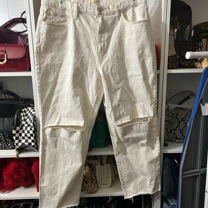 Universal thread Cream Distressed Jeans 16/33R (no stretch)